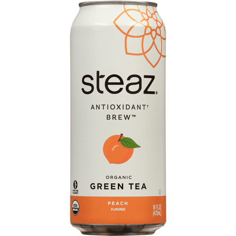 Steaz Organic Peach Iced Green Tea - 16 floz