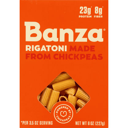 Banza Rigatoni, Made From Chickpeas - 8 Ounce