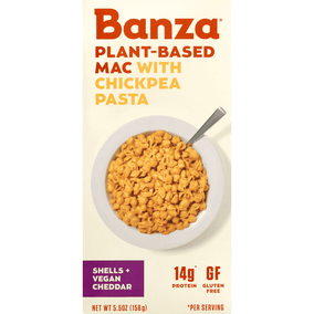 Banza Mac With Chickpea Pasta, Shells + Vegan Cheddar, Plant-Based - 5.5 Ounce