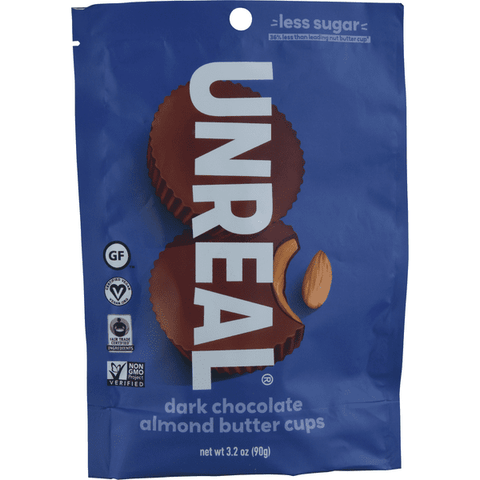 Unreal Dark Chocolate Almond Butter Cups - 3.2 Ounce