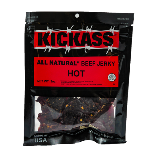 Kickass Hot Premium Beef Jerky   - 3 Ounce