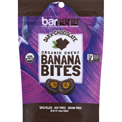 Barnana the Super Potassium Snack Organic Dark Choc Chewy Banana Bites - 3.5 Ounce