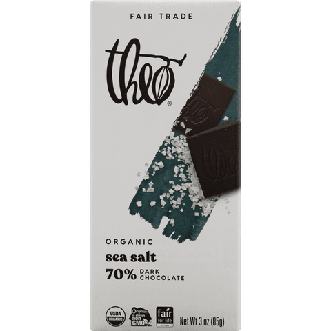 Theo Organic Sea Salt 70% Dark Chocolate - 3 Ounce