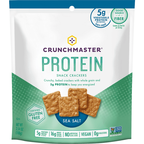 Crunchmaster Protein Sea Salt Snack Crackers - 3.54 Ounce