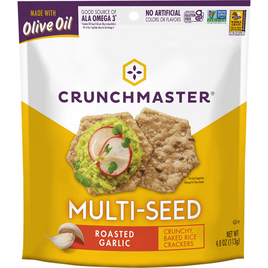 Crunchmaster Multi-Seed Roasted Garlic Crackers - 4 Ounce