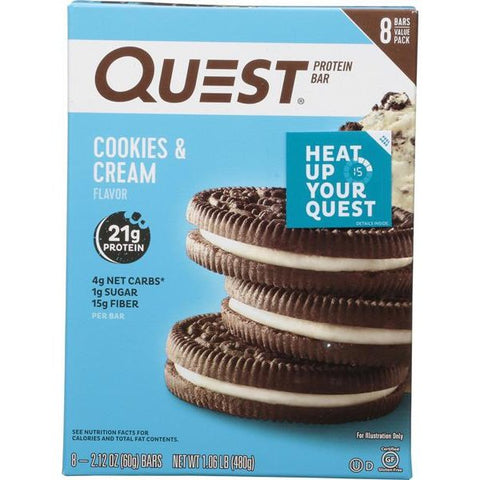 Quest Protein Bar, Cookies & Cream Flavor, Value Pack - 1.06 Pound