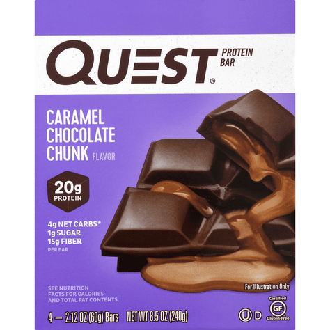 Quest Caramel Chocolate Chunk Flavor Protein Bar - 8.48 Ounce