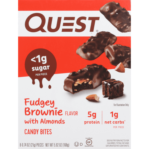 Quest Candy Bites, Fudgey Brownie With Almonds 8-0.74 Pieces - 5.92 Ounce