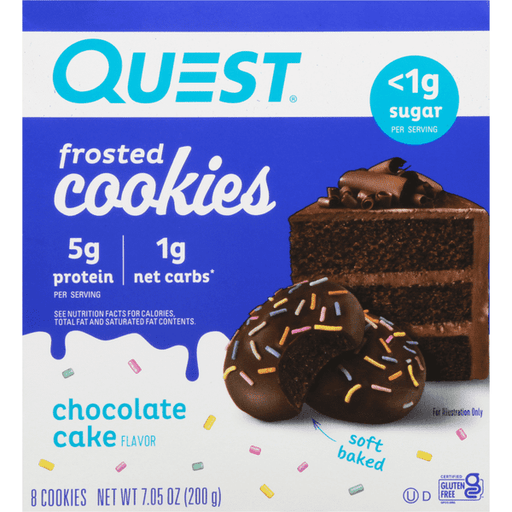 Quest Frosted Cookies, Chocolate Cake - 8 Count