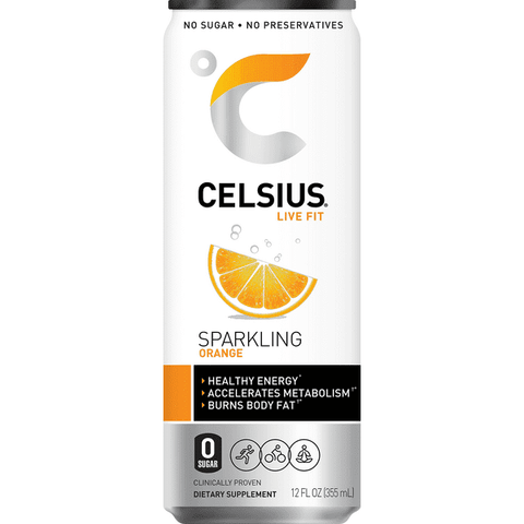 Celsius Sparkling Orange Energy Drink - 12 Ounce