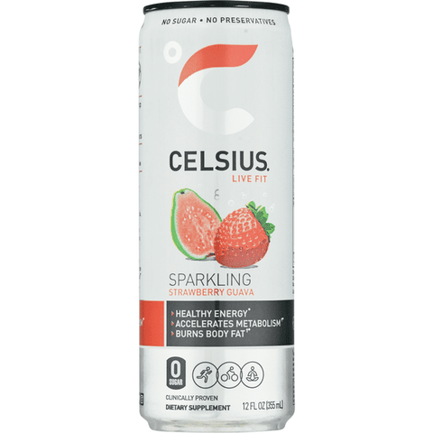 Celsius Sparkling Strawberry Guava Fitness Drink - 12 Ounce