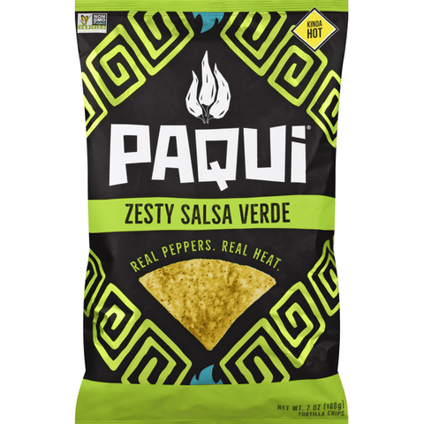 Paqui Tortilla Chips, Zesty Salsa Verde Kinda Hot - 7 Ounce