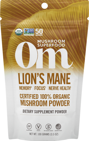 Om Lions Mane Mushroom Powder - 3.5 Ounce