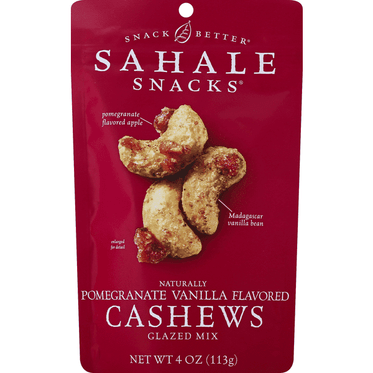 Sahale Snacks Naturally Pomegrante Vanilla Flavored Cashews Glazed Mix - 4 Ounce