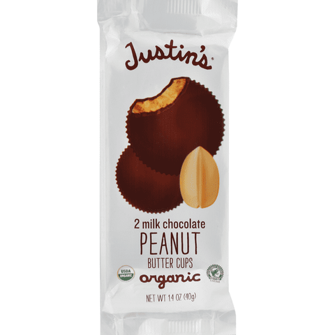 Justin's Organic Milk Chocolate Peanut Butter Cups 2 Count - 1.4 Ounce