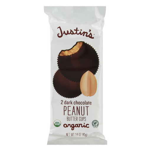 Justin's Organic Dark Chocolate Peanut Butter Cups 2 Count - 1.4 Ounce