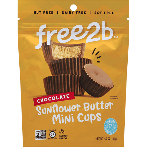 Free2B Sunflower Butter Mini Cups, Chocolate - 4.2 Ounce