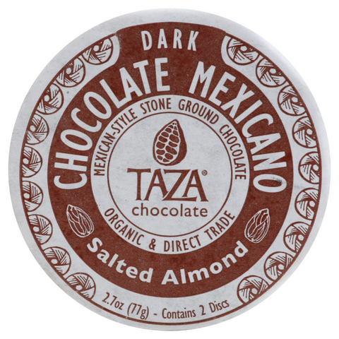 Taza Chocolate Salted Almond Stone-Ground Dark Chocolate Disc

 - 2.7 Ounce