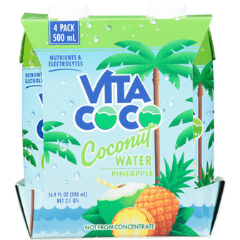 Vita Coco Coconut Water, Pineapple - 4 Count