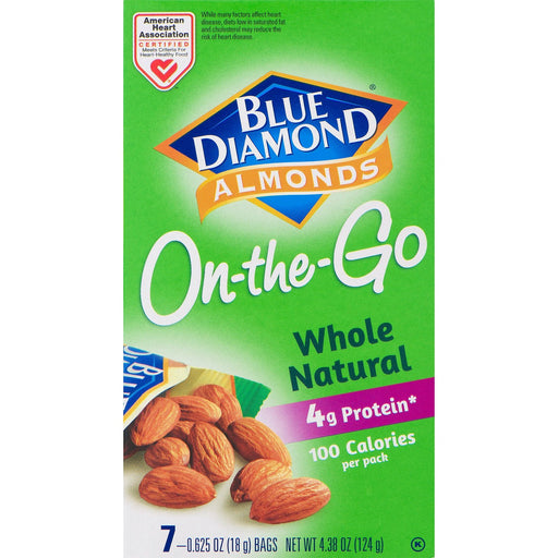 Blue Diamond On The Go Whole Natural Almonds, 7 pkgs - 6 Ounce
