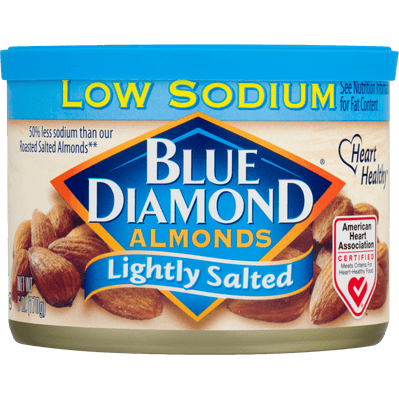 Blue Diamond Lightly Salted, Low Sodium, Almonds- 6 Ounce